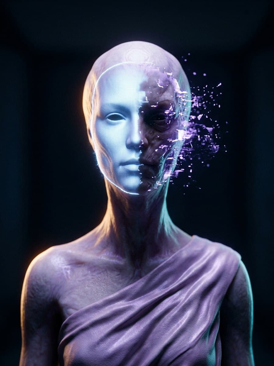 The Chrysanthemian Envoy — the holographic mask